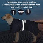 Pet Large Dog Raincoat Apparel Poncho Waterproof for Medium Large Sized for Dog Rain Coat Clothes (Navy Blue, 5XL)