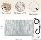 Heeyoo Pet Heating Pad, Adjustable Temperature Dog Cat Heating Pad with Timer, Waterproof Heated Dog Bed with Chew Resistant Cord, Auto Power-Off Indoor Pet Heated Mat for Dogs and Cats, 28" x 16"