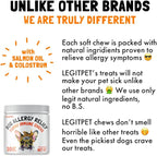 Allergy Relief Chews for Dogs & Immune & Digestive Supplement with Wild Salmon Oil Kelp Colostrum Turmeric Probiotics & Bee Pollen for Seasonal Allergies Anti Itch, Skin Hot Spots 30 Soft Treats