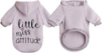 Cat Hoodies for Cats Puppy Pet Clothes Cat Apparel Little Miss Attitude Print Dog Hoodie for Small Medium Dogs Outfits for Kittens(Purple,S)