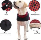 Dog Jackets for Winter, Reversible Dog Coat Windproof Waterproof Jackets for Cold Weather, British Style Plaid Coats Warm Vest for Small Medium Large Dogs (RED, 4XL)