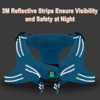 Dog Harness Step in Dog Vest Harness, Reflective Adjustable Puppy No Pull Harness Breathable Soft for Small and Medium Dogs Cats, Blue, XS