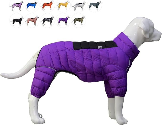 PetsPal Dog Warm Jacket, Waterproof Zippered Adjustable Outdoor Snow Jacket, Reflective & Windproof - Purple, S - Small/Medium/Large Dogs