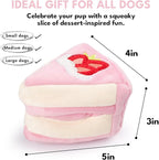 CHEWFFON Dog Birthday Enrichment Toys, Interactive Puppy Puzzle Toy, Crinkle Squeaky Puppy Toy for Boredom, Strawberry Cake Snuffle Toys for Mental Stimulation for All Dog Sizes