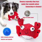 Squeak Dog Toys for Aggressive Chewers, No Stuffing Squeak Dog Chew Toys for Aggressive Chewers, Interactive Dog Toy Ball with Crinkle Paper for Medium Dogs, Large & Small Breeds (D-Crab+Whale)