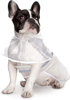 HDE Dog Raincoat Jacket Reflective Adjustable Hooded Pet Poncho Rain Coat with Leash Hole for Small to X-Large Dogs Clear - S