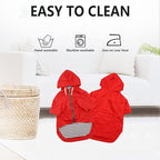 Dog Raincoat rain Jacket Raincoat Dogs Waterproof Small Medium Breeds Zip Closure Storage Pocket Harness Hole Red XL