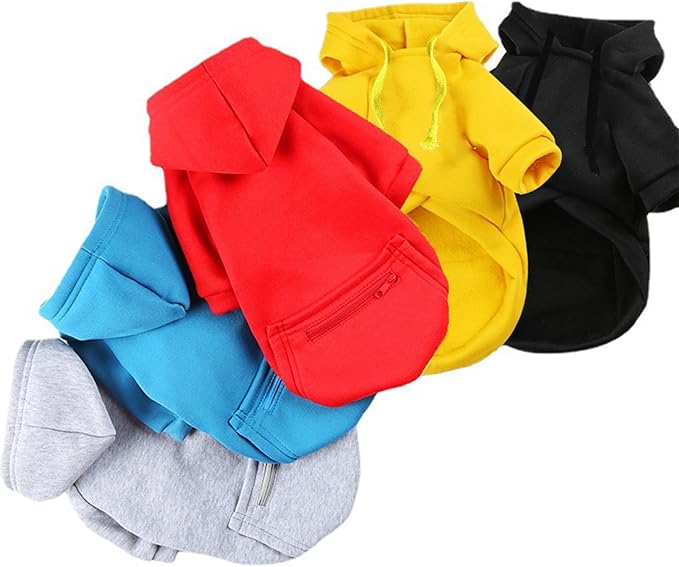 Jecikelon Pet Dog Cold Weather Coat with Pocket Winter Dog Hoodie Warm Puppy Clothes for Small Dogs Chihuahua Clothing (Black, X-Large)