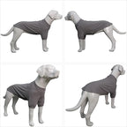 Lovelonglong Ribbed Dog T-Shirt Cotton Knitted Dog Sweaters for All Season Pet T-Shirts for Large Medium Small Dogs Dark Gray 2XL