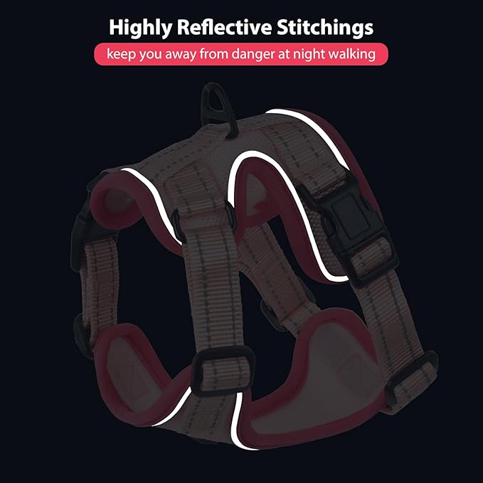 Rttochfy Cat Harness and Leash Set, Adjustable and Reflective Cat Vest, Escape Proof Kitten Harness, Easy to Put on with 3 Buckles for Cats Walking and Traveling (Pink, S)