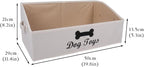 Large Dog Toy Basket Collapsible Dog Toy Box Fabric Trapezoid Dog Toy Bin Storage for organizing pet Toys/Blankets/leashes/Rope Toys/Clothing-Can be Personalized-Slub Beige