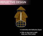 Dog Raincoat Dogs Waterproof Reversible rain Jacket Dog Small Medium Breeds Reflective Zipper Storage Pocket Harness Hole - Yellow - S