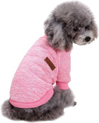 Jecikelon Dog Clothes Dogs Sweater Soft Puppies Clothing Winter Puppy Sweaters Warm Outfit for Dogs Small XXS XS Cat Apparel (Pink, L)
