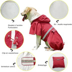 Pet Large Dog Raincoat Apparel Poncho Waterproof for Medium Large Sized for Dog Raincoat Clothes Jacket,Pet Dog Rain Jacket (Red,5XL)
