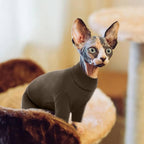ROZKITCH XS Cat Clothes, Breathable Soft Cat Jumpers for Hairless Cats, Devon Rex, Cornish Rex, Peterbald, Coffee XS