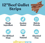hotspot pets Beef Esophagus Dog Treats (12 Inch Chews- 12 Count) (Grass Fed with No Added Hormone & Antibiotic All Natural Jerky Dog Treats - Chews Rich in Glucosamine & Chondroitin for Joint Health