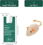 125 Count Cat Poop Bags with Handle, 100% Compostable & Biodegradable for Kitty Dog Pet Waste, Cornstarch-Based Disposable Litter Trash Bag, Extra-Thick, Leak Proof, Easy to Tie, Unscented