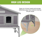 GUTINNEEN Large Outdoor Cat House Insulated Cat House Indestructible Weatherproof Feral Cat Shelter with Openable Hinged Roof, Escape Doors for 1-4 Feral Barn Cats in Winter (43.5"x31.1"x31.2")