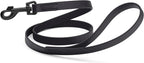 Dogline Biothane Waterproof Dog Leash Strong Coated Nylon Webbing with Black Hardware Odor-Proof Easy to Clean High Performance for Small or Large Dogs Made in USA 4 or 6 ft Lead, Black