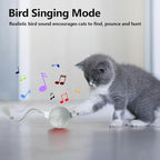 Interactive Cat Toys, Automatic Moving Cat Toy for Bored Indoor Adult Cats, Fast Rolling , Chirping & Motion-Activated Cat Toys, Fun Gift for Cats with Speedy Tail 2.0, USB Rechargeable(gray)