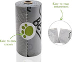 Dog Poop Bag Dispenser with Flashlight|Dog Poop Bag Holder with Leash Clip|Hands-Free Leash Holder with Straps and 1 Roll Waste Bags (Light Grey)