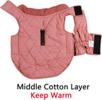 Reversible Dog Coats for Medium Dogs Waterproof Warm Puppy Jacket for Cold Winter,Pink M