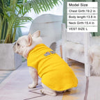 BEAUTYZOO Dog Fleece Vest Sweater Winter Jacket for Small and Medium Dogs with D-Ring Leash Cold Weather Coat Hoodie for XS S M Dogs Boy or Girls, Yellow L
