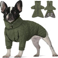 IDOMIK Dog Winter Coat for Small Dogs, Warm Dog Winter Jacket with Fleece High Collar, Zippered Cold Weather Coats for Dogs, Waterproof Doggy Snow Jacket Clothes,Green,S