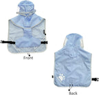 MAMORE Dog Raincoat Waterproof, Lightweight Adjustable Dog Rain Coat Hooded Poncho with Reflective Strip for Large Medium Small Dogs (Light Blue, XX-Large)