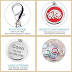 Personalized Pet ID Tags with Lobster Claw Clasp for Kittens and Cats - Small pet Tags for Cats, cat Name Tags for Collar, Custom cat id tag (Sleeping-Round-Small: Orange)
