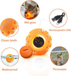 LaRoo LED Dog Ball, Silicon Glowing Dog Toy Ball at Night with USB Rechargeable, Water Resistant Light Up Interactive Dog Tennis Balls for Outdoor Playing