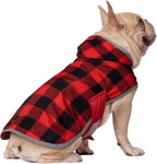 HDE Reversible Dog Raincoat Hooded Slicker Poncho Rain Coat Jacket for Small Medium Large Dogs Buffalo Plaid Red - M