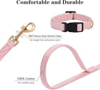 No Pull Dog Harness- Lightweight, Soft, Adjustable Small Harness Collar and Leash Set, Suitable for Cats Puppy Small and Medium-Sized Dog Outdoor Training and Running (Pink, S)