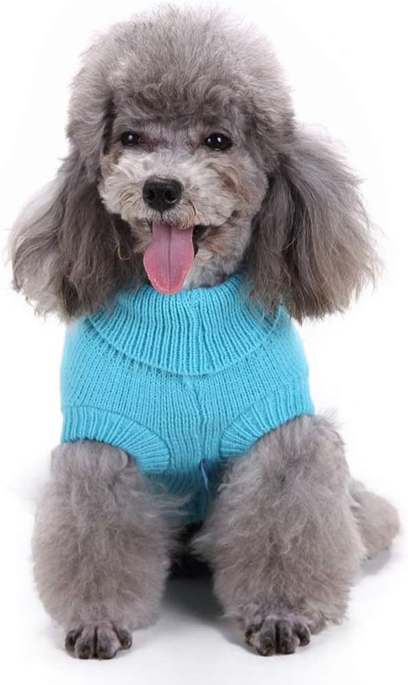 Warm Dog Sweater for Small, Medium, Large Dogs - Cute Winter Classic Turtleneck Pet Coat for Cats - Christmas Clothes for Girls Boys Puppy