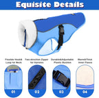 EMUST Dog Cold Weather Coats, Fleece Lining Small/Medium/Large Dog Jacket for Winter, Warm Pet Winter Clothes for Large Dogs, New Blue, XL