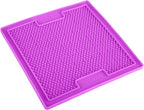 LickiMat Classic Soother, Cat Slow Feeder Lick Mat, Boredom Anxiety Reducer; Perfect for Food, Treats, Yogurt, or Peanut Butter. Fun Alternative to a Slow Feed Cat Bowl or Dish, Purple
