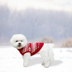 KOOLTAIL Cable Knit Dog Sweater Turtleneck, Cold Weather Pullover Classic Knitwear, Snowflake Pattern Thick Warm Winter Pet Clothes, Dog Christmas Sweater for Small Medium Large Dogs, Red M