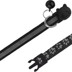 BANMODER 2 Pack Reflective Cat Collar Breakaway with Bell,Personalized Kitten Collars,Adjustable Safety Buckle Collar for Male Cats Girls & Boys (Black)