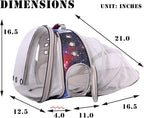 Galaxy Blue Dual Expandable Cat Backpack Carrier, Fit up to 20 lbs, Expandable Pet Carrier Backpack for Large Fat Cat and Small Puppy