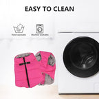 Geyecete Dog Bulldog Clothes Dog Cotton Padded Coat Thick Winter Warm Vest Waistcoat Cold Weather Jacket Clothing for French Bulldog Coat-Pink-S