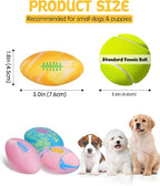 SCHITEC Dog Squeaky Toy Balls, Interactive Squeak Puppy Balls for Fetch Play, Latex Rubber Pet Toy for Puppies Mini Breed Small Dogs