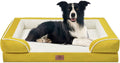Comfort Expression Orthopedic Dog Bed for Large Dogs 36x27 Inch, Waterproof Egg Crate Foam Large Pet Bed with Removable Bolsters, Dog Couch with Washable Cover & Non-Slip Bottom, Spicy Mustard