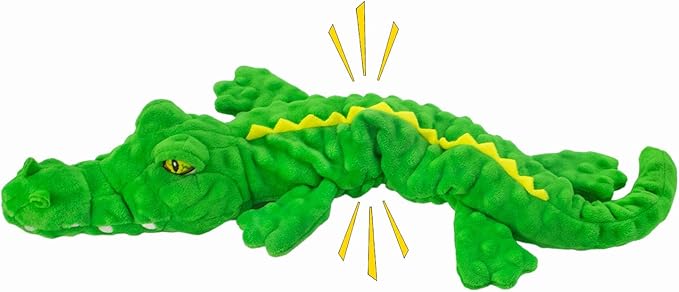 Dog Toys,Stuffed Squeaky Toys Animal Crinkle Plush Toy for Small, Middle, Large Dogs, Chew Interactive Dog Toys to Keep Them Busy,Big Pet Toys for Tug of War Game,Crocodile