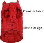 Reversible Dog Coats for Large Dogs Waterproof Warm Dog Jacket for Cold Winter,Red XL
