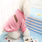 Idepet Pet Dog Classic Knitwear Sweater Soft Fleece Coat Thickening Warm Pup Dogs Shirt Winter Pet Dog Cat Clothes Puppy Customes Clothing for Small Dogs (XXS, Pink)