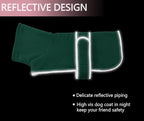Geyecete Dachshund Sweaters for Dogs Jacket, Dachshund Coat Winter Coat with Padded Fleece Lining and High Collar, Dog Snowsuit with Adjustable Bands Sizes-Green-L