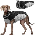 FUAMEY Dog Coat for Large Dogs,Waterproof Dog Winter Jacket with Harness Built in Puppy Cold Weather Coats Reflective Pet Vest with Zipper Warm Fleece Dogs Snowsuit Windproof Black XXXL