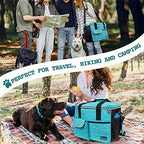 PetAmi Dog Travel Bag, Travel Pet Bag Organizer, Dog Food Travel Bag with Food Container and Bowls, Dog Travel Supplies Gift Accessories for Weekend Camping, Dog Cat Diaper Bag (Sea Blue, Medium)