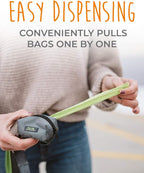Mighty Paw Dog Poop Bag Holder - Zippered Pouch with Carabiner Hook - Includes Roll of Pick-up Bags - Pet Poop Holder and Dispenser - Pet Walking Supplies - (Grey/Green)