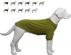 Lovelonglong Ribbed Dog T-Shirt Cotton Knitted Dog Sweaters for All Season Pet T-Shirts for Large Medium Small Dogs Olive Green S